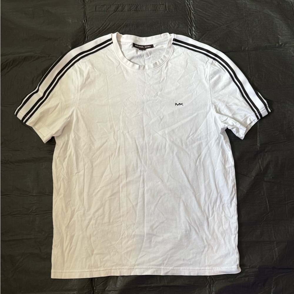 Michael Kors White Tee with Black Stripes